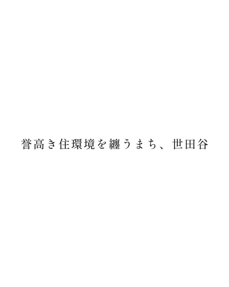 美しき街、世田谷。その中心を謳歌する。